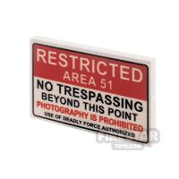 Product shot Custom Printed Tile 2x3 Restricted Area 51 Sign