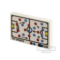Product shot Custom Printed Tile 2x3 Soccer Tactics Board