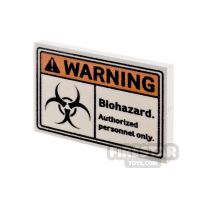 Product shot Custom Printed Tile 2x3 Warning Biohazard Sign