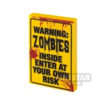 Product shot Custom Printed Tile 2x3 Zombie Warning Sign