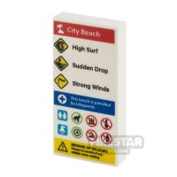 Product shot Custom Printed Tile 2x4 Beach Information Sign