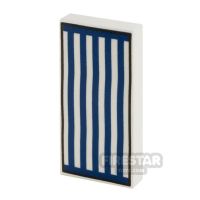 Product shot Custom Printed Tile 2x4 Beach Towel Dark Blue Stripes