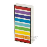 Product shot Custom Printed Tile 2x4 Beach Towel Rainbow Stripes