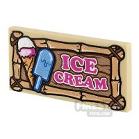 Product shot Custom Printed Tile 2x4 Wooden Ice Cream Sign