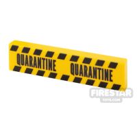 Product shot Custom printed Tile 1x4 Yellow Tape Quarantine