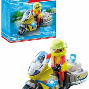 PLAYMOBIL 71205 Emergency Doctor Motorbike with Blinking Lights