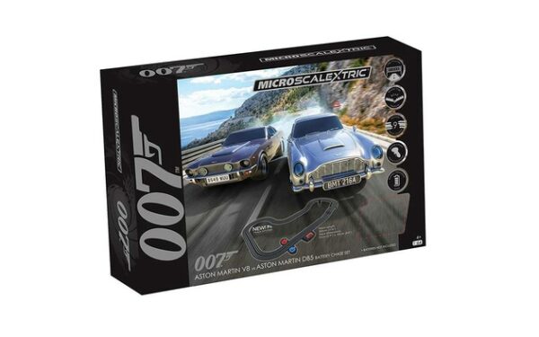 Micro Scalextric James Bond 007 Race Set - Aston Martin DB5 vs V8 Battery Powered Race Set