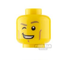 Product shot LEGO Minifigure Head Winking with Cheek Lines
