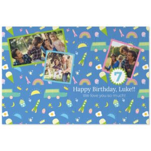 Personalised Jigsaw | Playful Blue | 112 Pieces | Photo Jigsaw | Make Your Own Jigsaw | Easy To Create | Photo Gift | ASDA photo