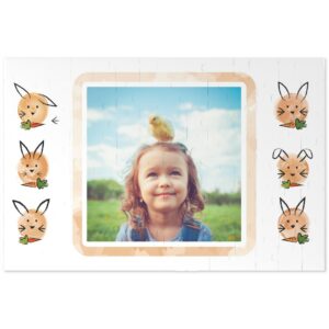 Personalised Jigsaw | Watercolour Bunnies | 112 Pieces | Photo Jigsaw | Make Your Own Jigsaw | Easy To Create | Photo Gift | ASDA photo