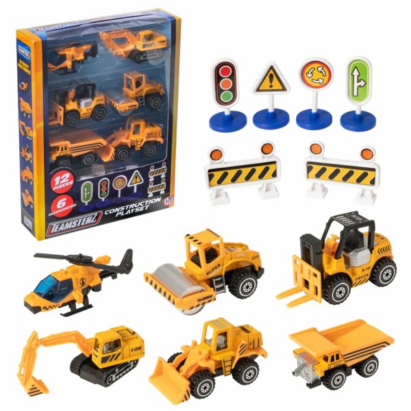 Teamsterz Street Machines Construction Playset | 12 Piece Construction Playset