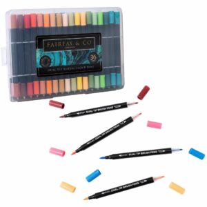 FairFax & Co Dual Tip Watercolour Brush Pens - 36 Peice Set