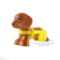 Product shot LEGO Animal Minifigure Dachshund Dog with Wheelchair Harness