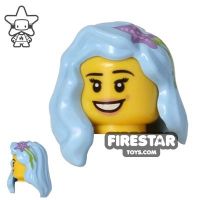 Product shot LEGO Hair - Long With Starfish - Bright Light Blue