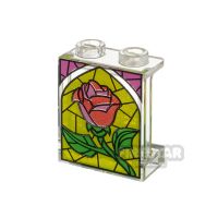 Product shot Printed Panel 1x2x2 Stained Glass Rose