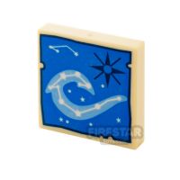 Product shot Printed Tile 2x2 Map with Constellations