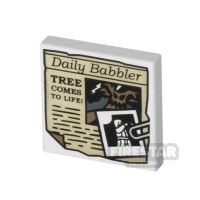 Product shot Printed Tile 2x2 - Newspaper - Daily Babbler