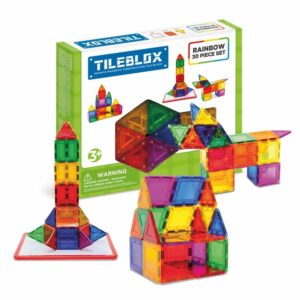 Tileblox Rainbow 30 Piece Set with Magnetic Board