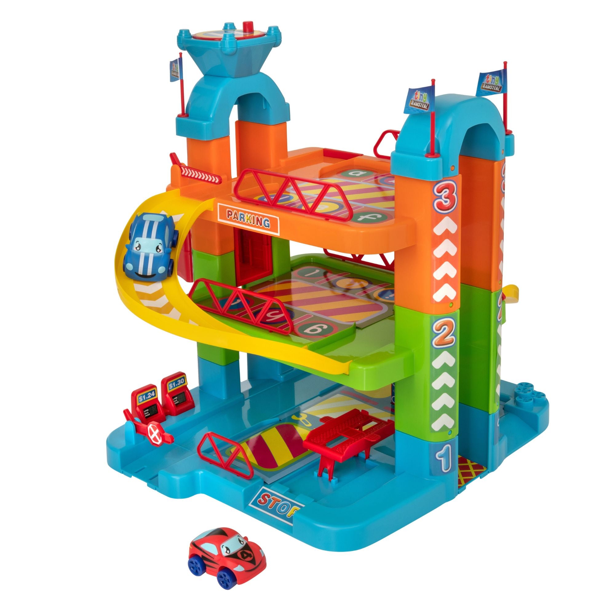 Tiny Teamsterz Tower Garage | Includes 1 Soft Touch Cars