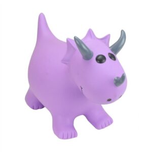 Happy Hopperz Purple Triceratops Inflatable Bouncy Animal Ride-On Toy