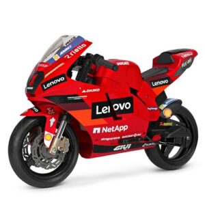 Peg Perego Ducati Desmosedici GP 12 Volt Motorbike with Stabilisers - Red