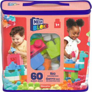 Mega Bloks Pink First Builders Big Building Bag - 60 Pieces (Styles Vary)