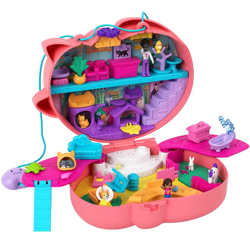 Polly Pocket Starring Shani Cuddly Cat Purse Compact Playset