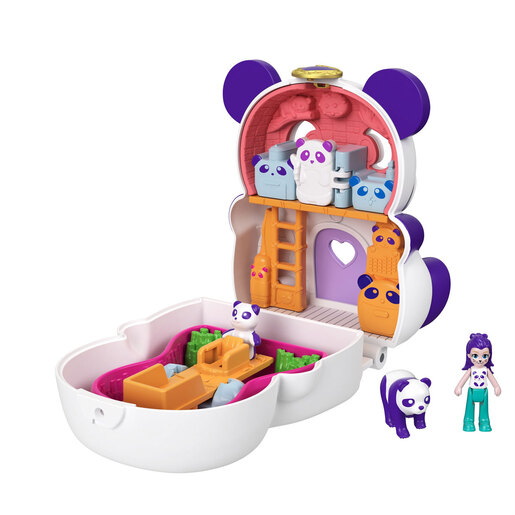Polly Pocket Tiny Pawprints Flip and Find Compact - Panda Playset