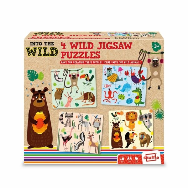 Shuffle Into The Wild 4 In 1 Jigsaw Puzzles