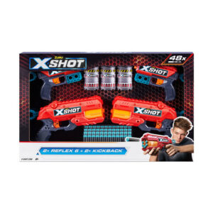 "X-Shot Excel Double Reflex 6 Blaster Double Kickback Blaster Combo Pack - 48 Darts