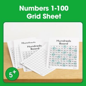 Numbers 1-100 grid Sheet