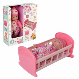 BabyBoo Lullaby Dolls Cot - Doll Included