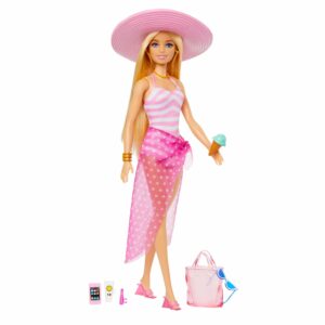 Barbie Doll with Swimsuit and Beach Themed Accessories