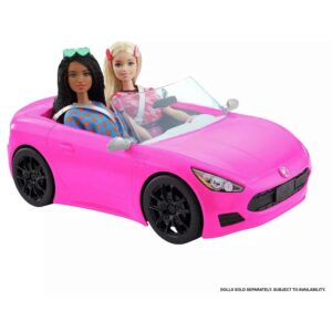 Barbie Pink Convertible 2-Seater Car with Rolling Wheels