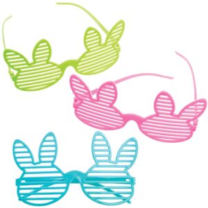 Bunny Glasses (Pack of 6) Easter Toys 3 assorted colours - Pink