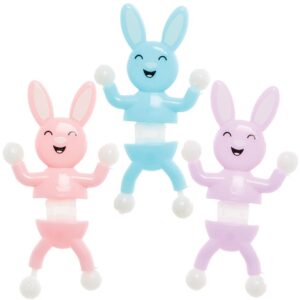 Bunny Wall Climber Toys (Pack of 6) Easter Toys 3 assorted colours - Pink
