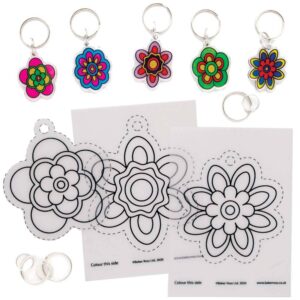 Flower Super Shrink Keyrings (Pack of 8) Craft Kits
