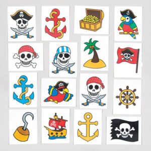 Pesty Pirates Temporary Tattoos For Kids (Pack of 48) Toys