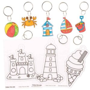 Seaside Super Shrink Keyrings (Pack of 8) Craft Kits