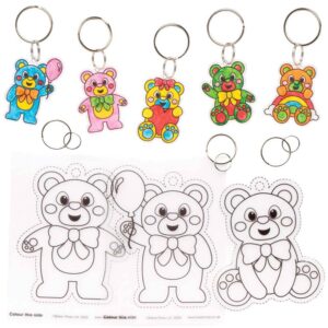 Teddy Bear Super Shrink Keyrings (Pack of 8) Craft Kits
