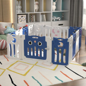 63cm H Kids Safety Play Yard Blue Foldable Home Activity Center