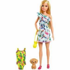 Barbie Chelsea The Lost Birthday with Parrots and Flamingos Dress
