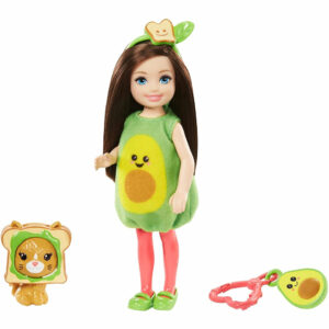 Barbie Club Chelsea Doll and Playset Avocado Dress and Cat (GJW31)