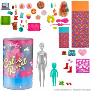 Barbie Colour Reveal Slumber Party Dolls & 50 Accessories Pack