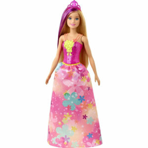 Barbie Dreamtopia Princess Doll 12in Blonde Purple Hairstreak Pink Skirt & Tiara