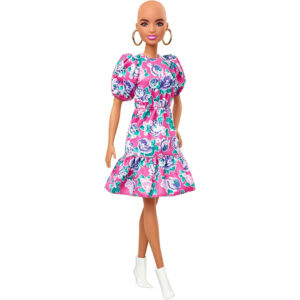 Barbie Fashionistas Bald Pink Plastic Doll