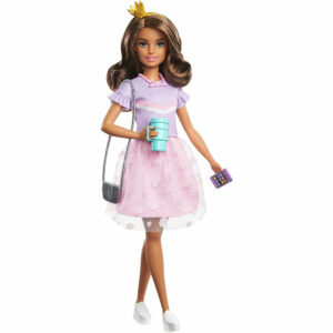 Barbie Princess Adventure Fantasy Doll Curly Brown Hair & Pink Skirt