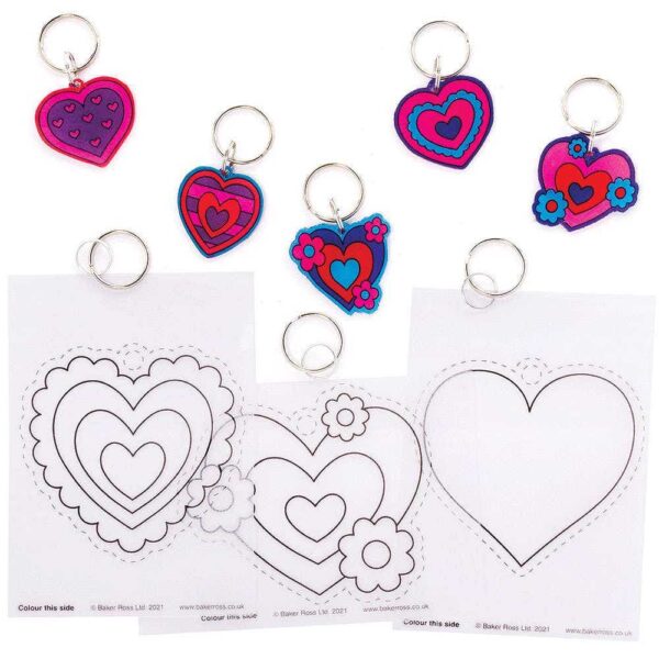 Heart Super Shrink Keyrings (Pack of 10) Craft Kits