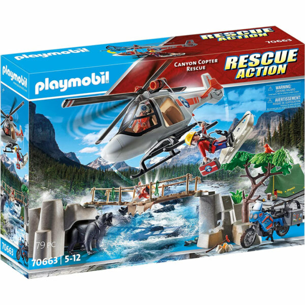 Playmobil Rescue Action - Canyon Copter Rescue Playset 79pc