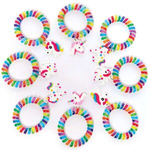 Rainbow Unicorn Wrist Bands (Pack of 8) Toys